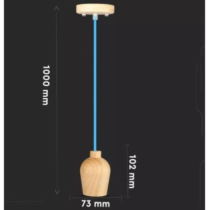 Candelabro suspenso 1xE27/60W/230V azul