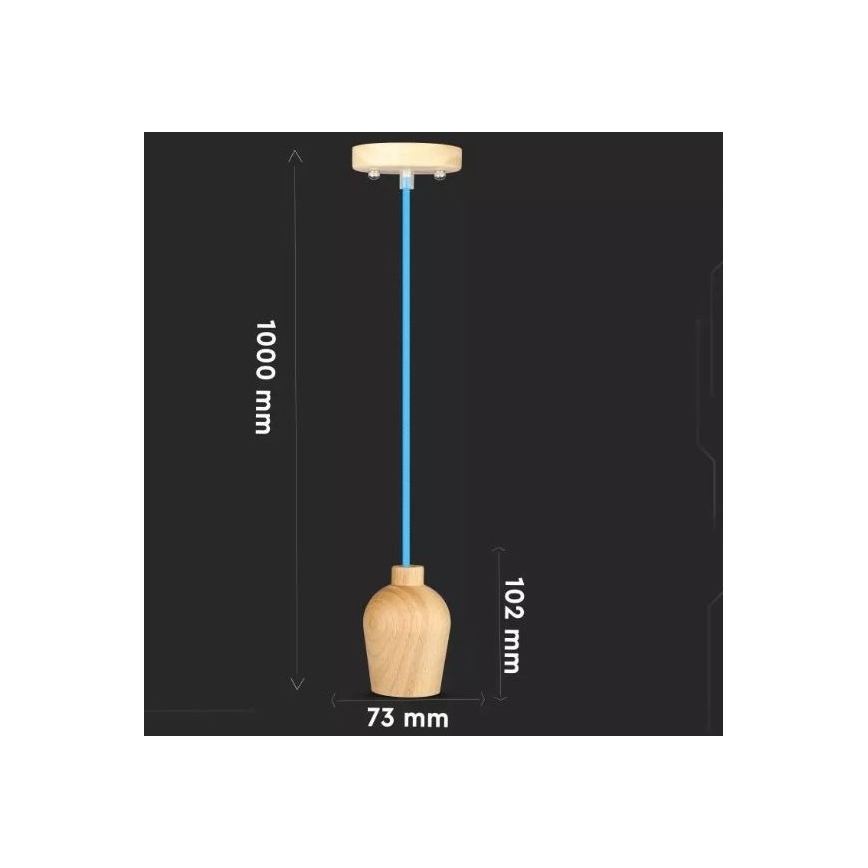 Candelabro suspenso 1xE27/60W/230V azul