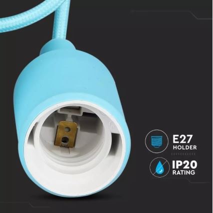 Candelabro suspenso 1xE27/60W/230V azul