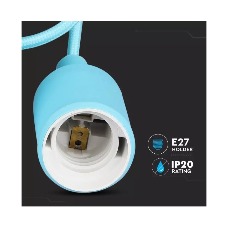 Candelabro suspenso 1xE27/60W/230V azul