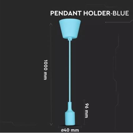 Candelabro suspenso 1xE27/60W/230V azul