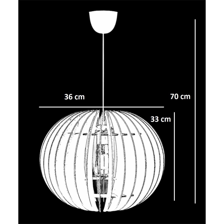 Candelabro suspenso 1xE27/60W/230V branco diâmetro 36 cm