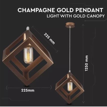 Candelabro suspenso 1xE27/60W/230V bronze