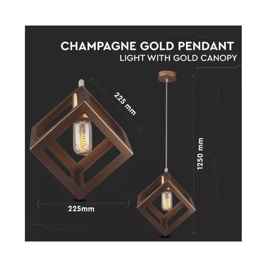 Candelabro suspenso 1xE27/60W/230V bronze