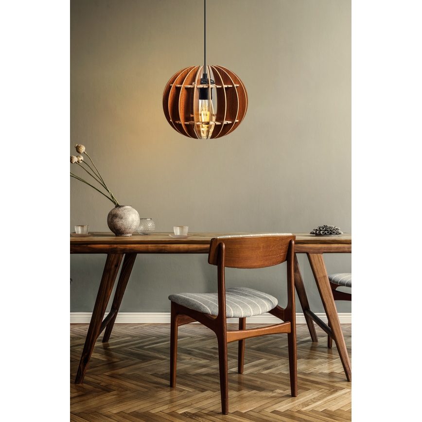 Candelabro suspenso 1xE27/60W/230V castanho diâmetro 20 cm