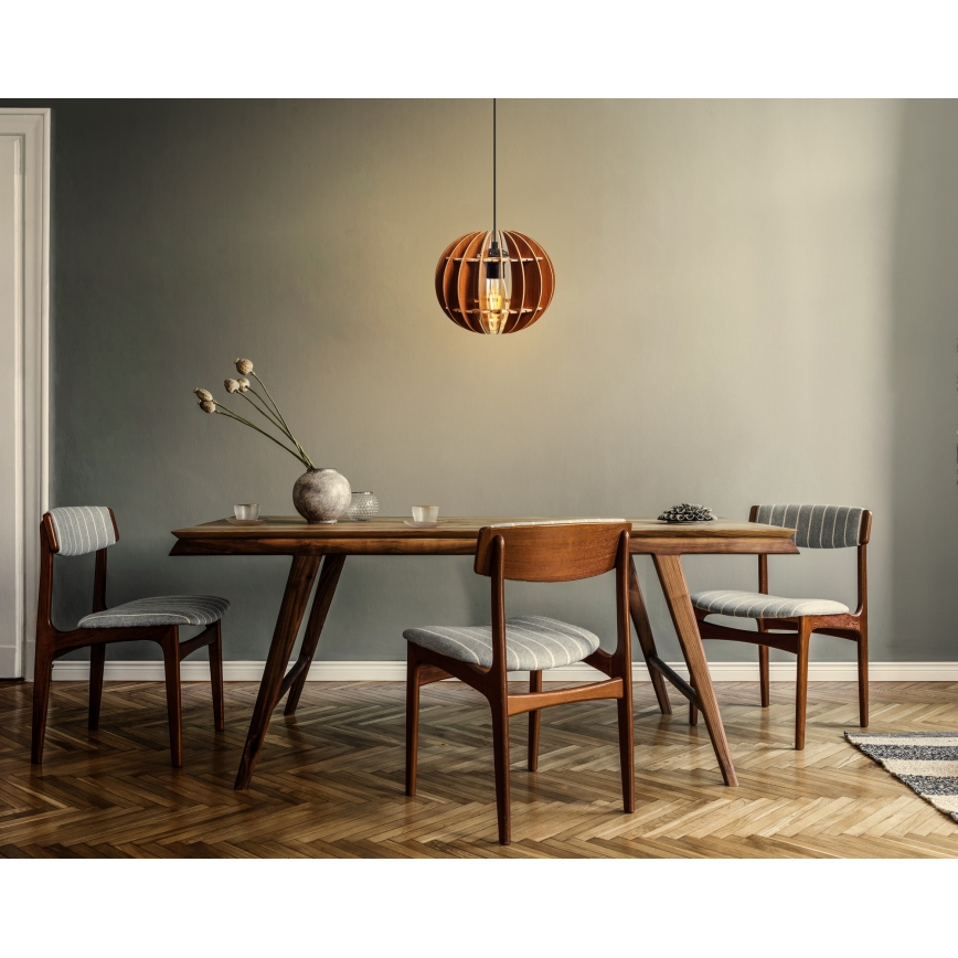 Candelabro suspenso 1xE27/60W/230V castanho diâmetro 20 cm