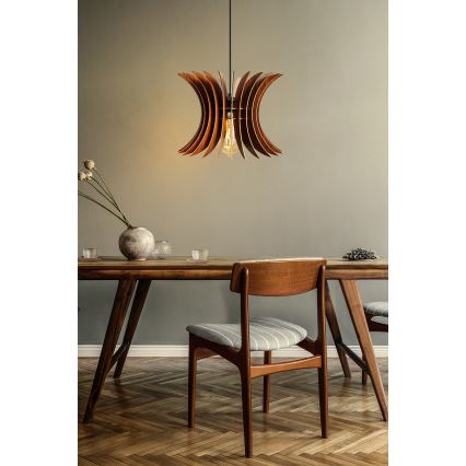 Candelabro suspenso 1xE27/60W/230V castanho diâmetro 20 cm