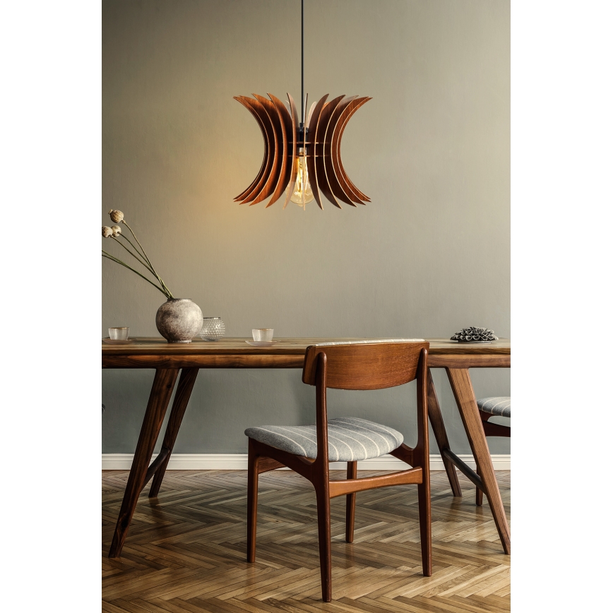 Candelabro suspenso 1xE27/60W/230V castanho diâmetro 20 cm
