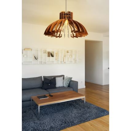 Candelabro suspenso 1xE27/60W/230V castanho diâmetro 39 cm