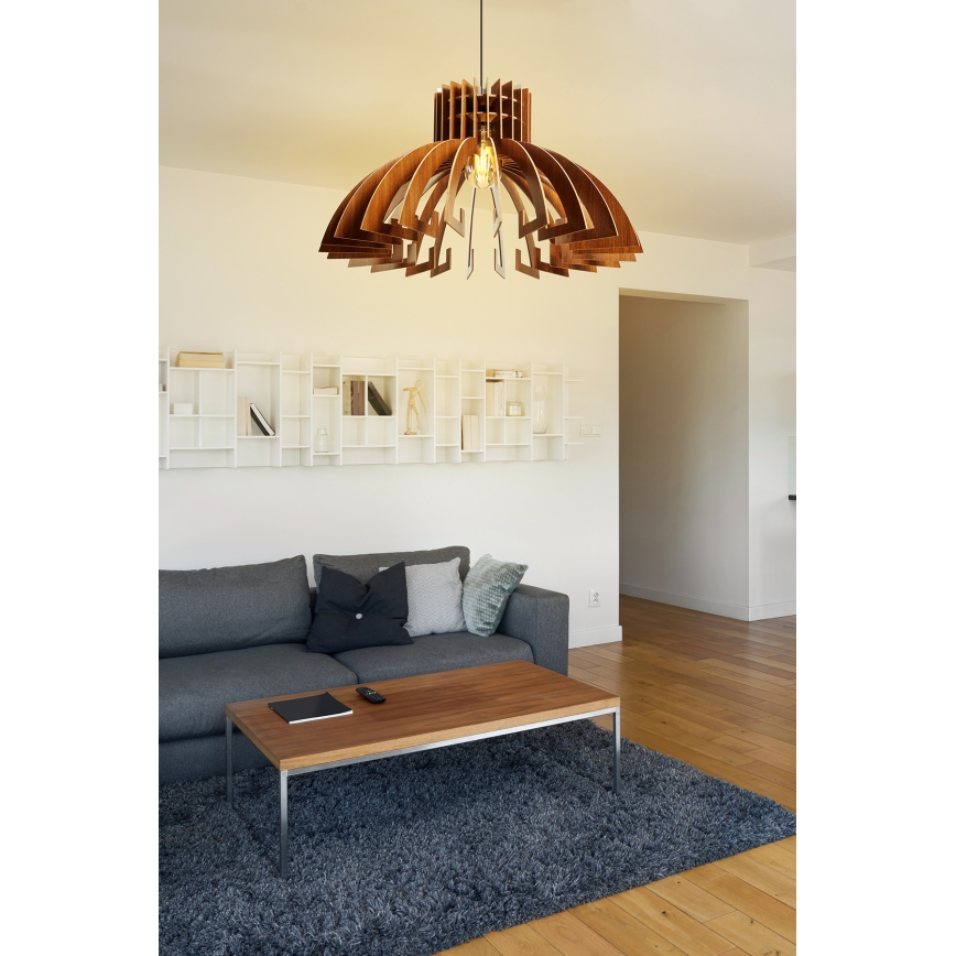 Candelabro suspenso 1xE27/60W/230V castanho diâmetro 39 cm