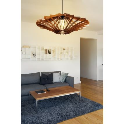 Candelabro suspenso 1xE27/60W/230V castanho diâmetro 47 cm