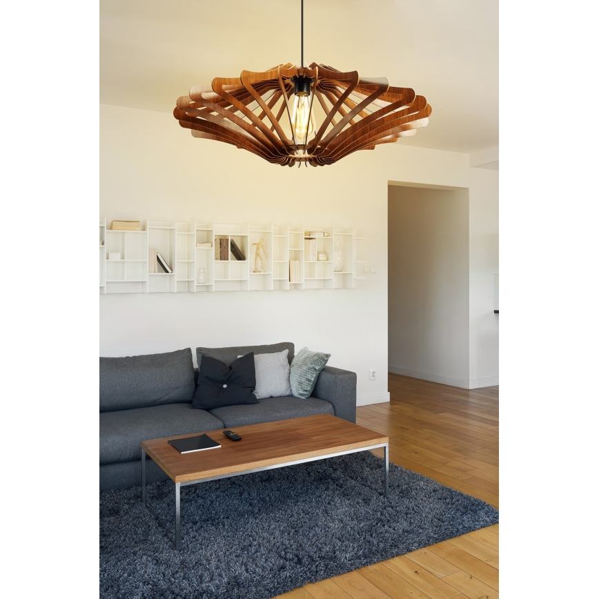 Candelabro suspenso 1xE27/60W/230V castanho diâmetro 47 cm