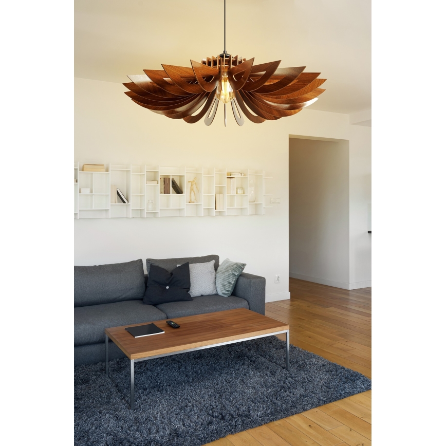 Candelabro suspenso 1xE27/60W/230V castanho diâmetro 68 cm