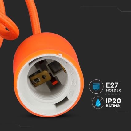 Candelabro suspenso 1xE27/60W/230V laranja