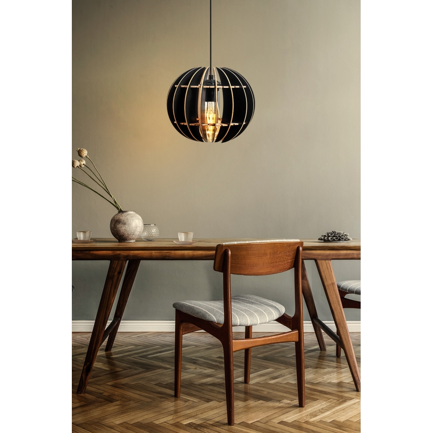 Candelabro suspenso 1xE27/60W/230V preto diâmetro 20 cm
