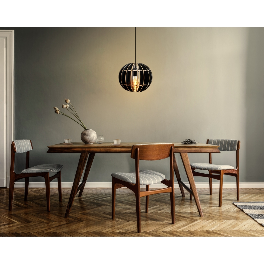 Candelabro suspenso 1xE27/60W/230V preto diâmetro 20 cm