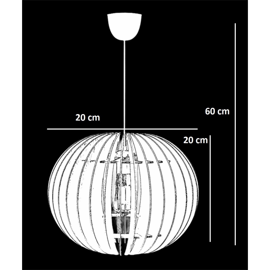 Candelabro suspenso 1xE27/60W/230V preto diâmetro 20 cm
