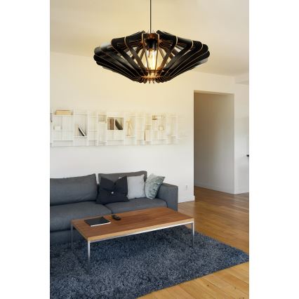 Candelabro suspenso 1xE27/60W/230V preto diâmetro 47 cm