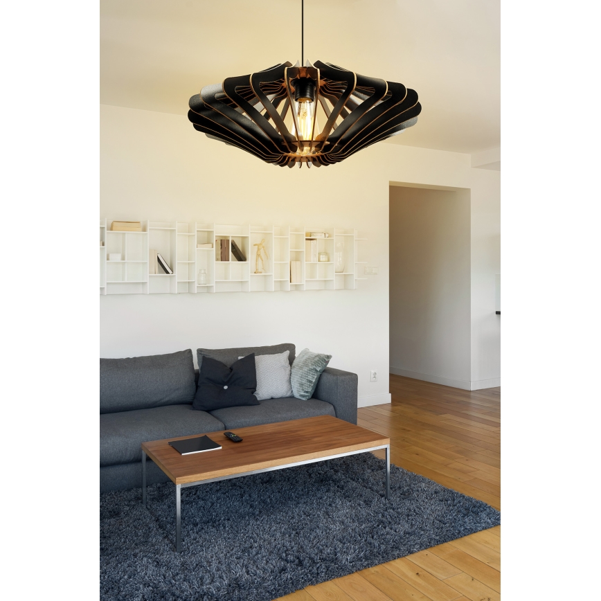 Candelabro suspenso 1xE27/60W/230V preto diâmetro 47 cm