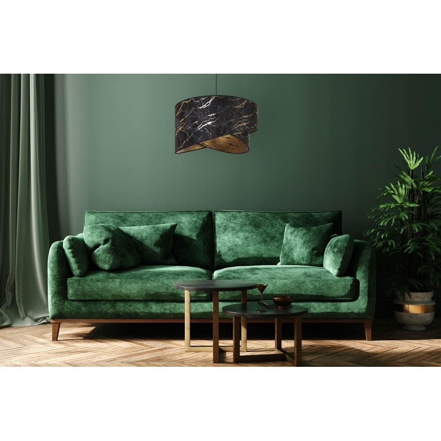 Candelabro suspenso 1xE27/60W/230V preto/dourada