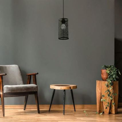 Candelabro suspenso 1xE27/60W/230V preto