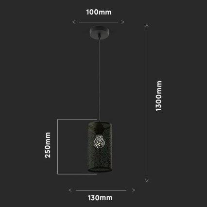 Candelabro suspenso 1xE27/60W/230V preto
