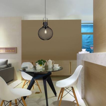 Candelabro suspenso 1xE27/60W/230V preto