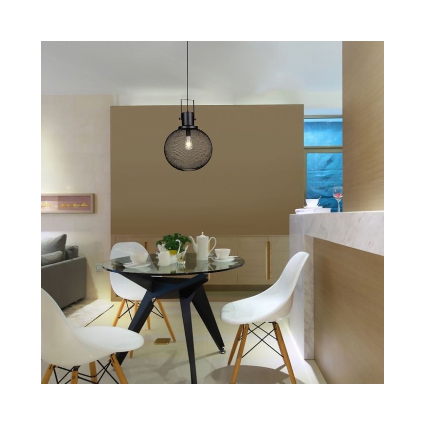Candelabro suspenso 1xE27/60W/230V preto