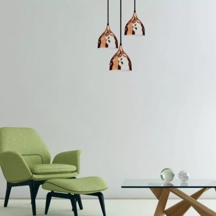 Candelabro suspenso 1xE27/60W/230V rosa dourado