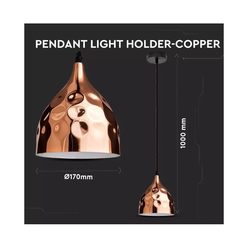 Candelabro suspenso 1xE27/60W/230V rosa dourado