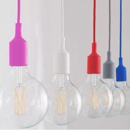 Candelabro suspenso 1xE27/60W/230V rosa