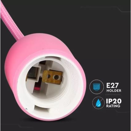 Candelabro suspenso 1xE27/60W/230V rosa