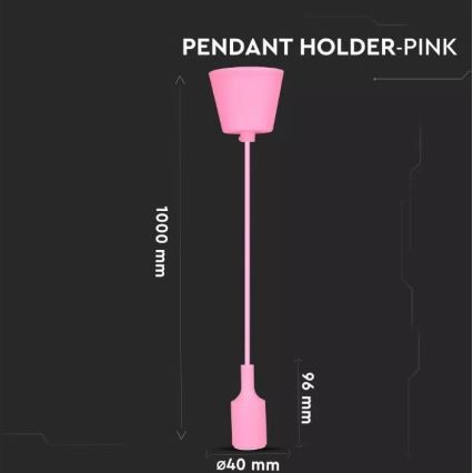 Candelabro suspenso 1xE27/60W/230V rosa