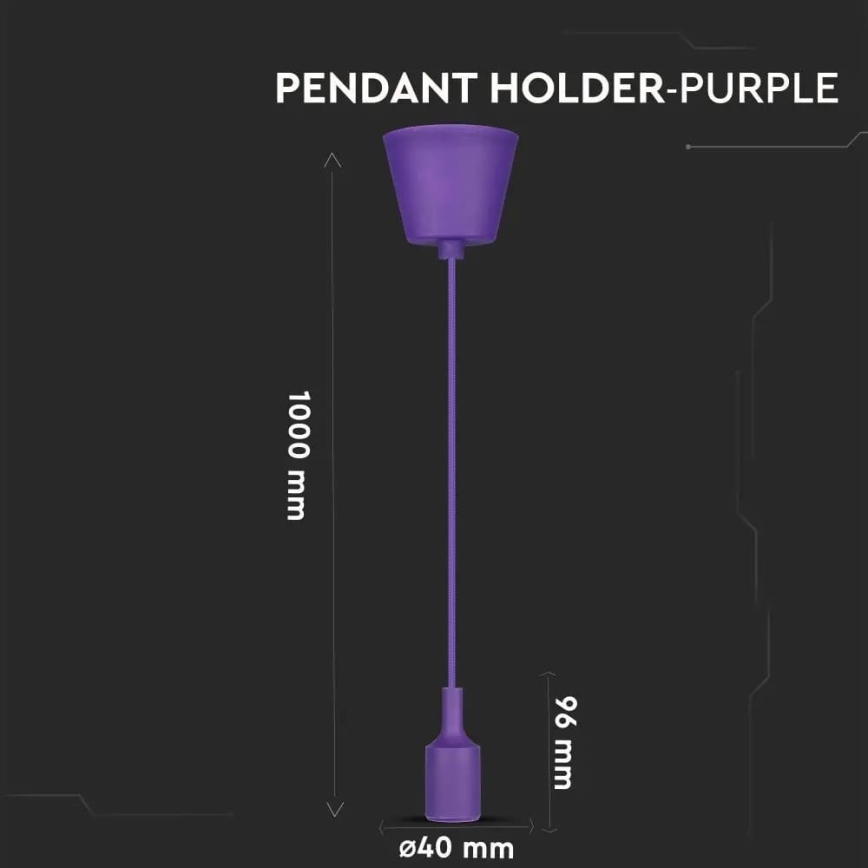 Candelabro suspenso 1xE27/60W/230V roxo