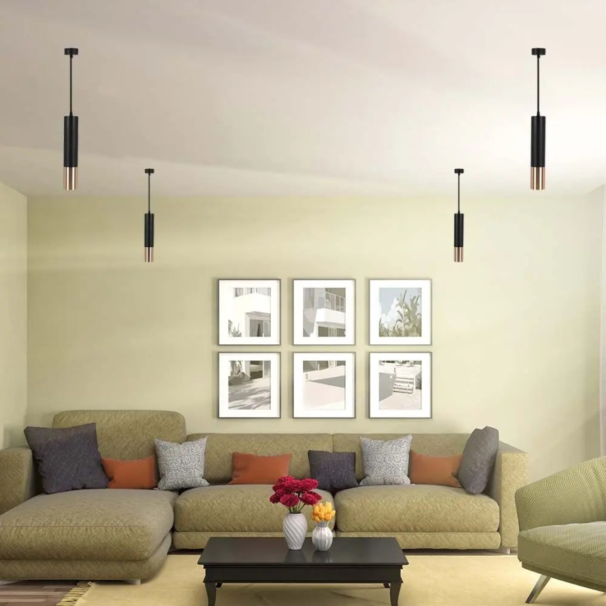 Candelabro suspenso 1xGU10/35W/230V 30 cm preto/dourado