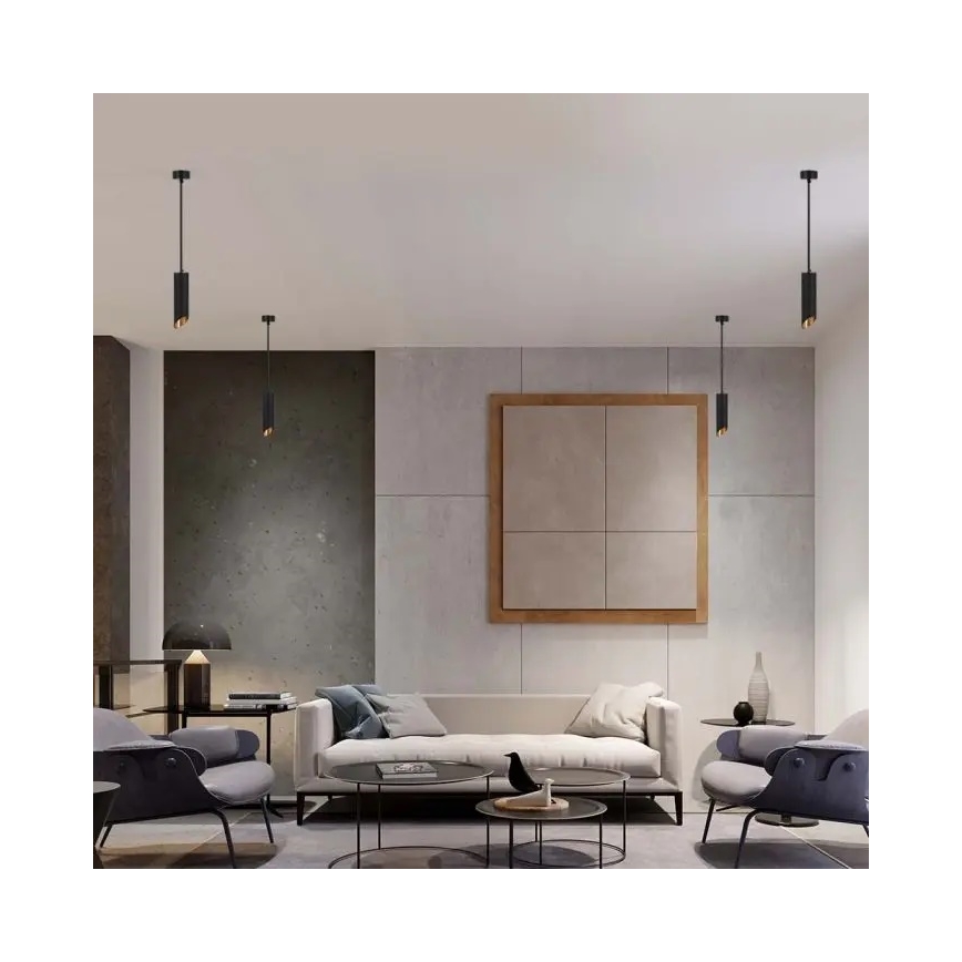 Candelabro suspenso 1xGU10/35W/230V 30 cm preto