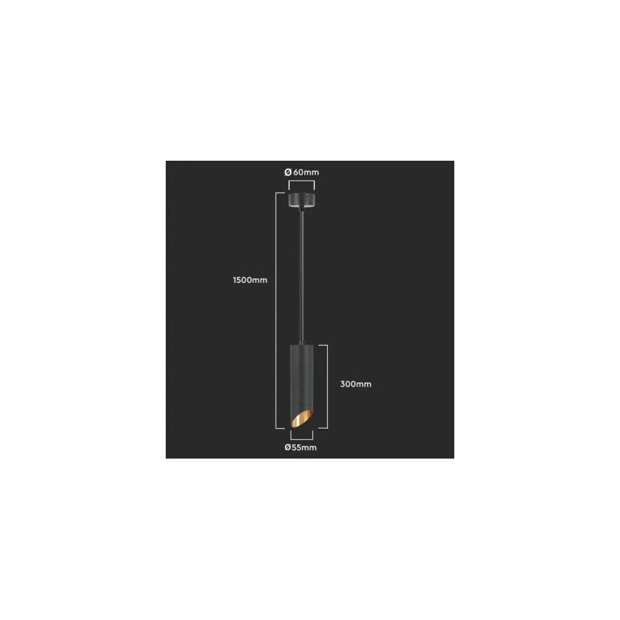 Candelabro suspenso 1xGU10/35W/230V 30 cm preto