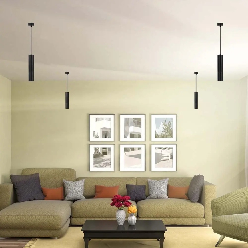 Candelabro suspenso 1xGU10/35W/230V 30 cm preto