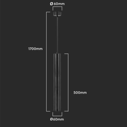 Candelabro suspenso 1xGU10/35W/230V 50 cm preto