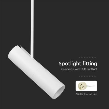 Candelabro suspenso 1xGU10/35W/230V branco