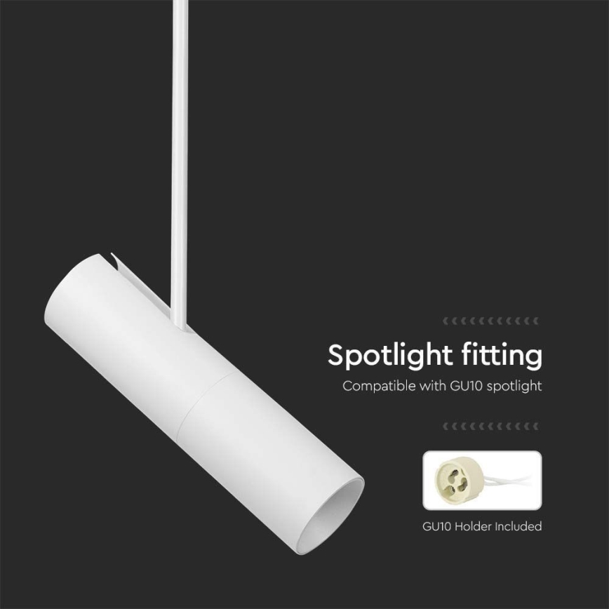 Candelabro suspenso 1xGU10/35W/230V branco