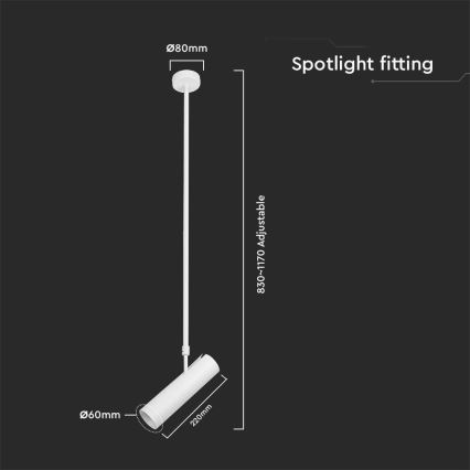 Candelabro suspenso 1xGU10/35W/230V branco