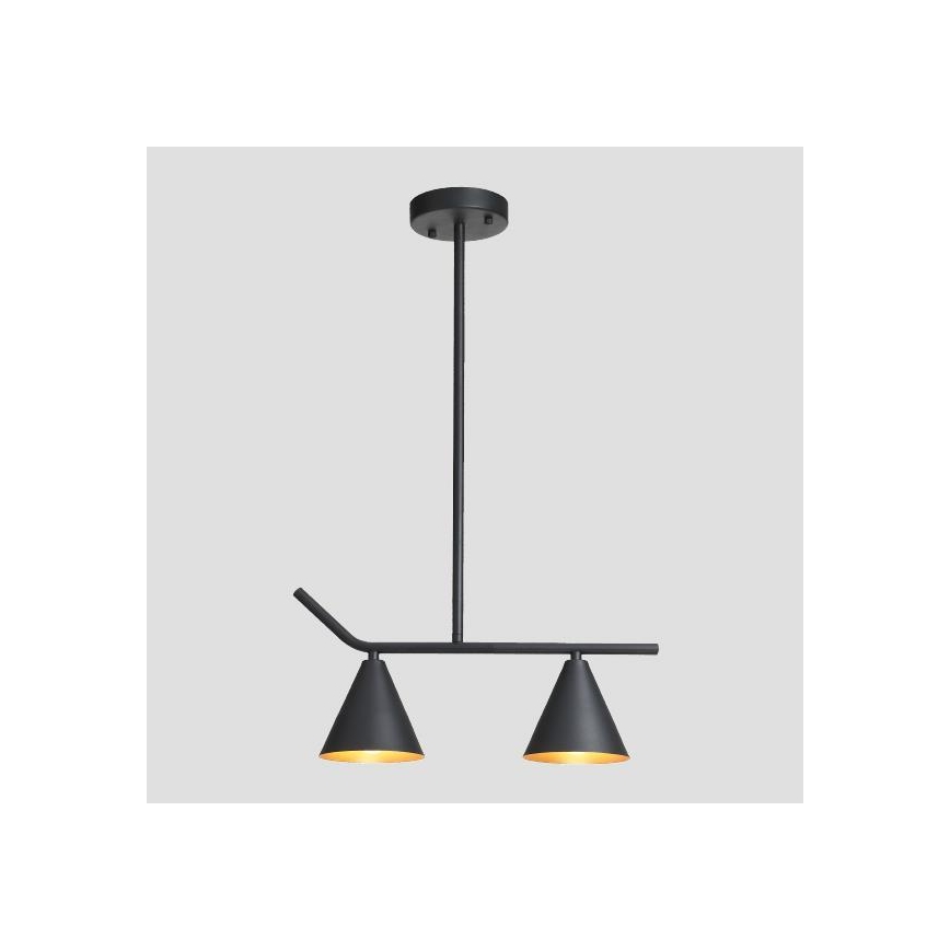 Candelabro suspenso 2xE27/40W/230V preto