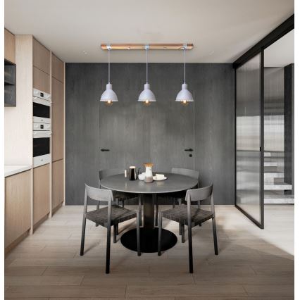 Candelabro suspenso 3xE27/40W/230V faia/branco