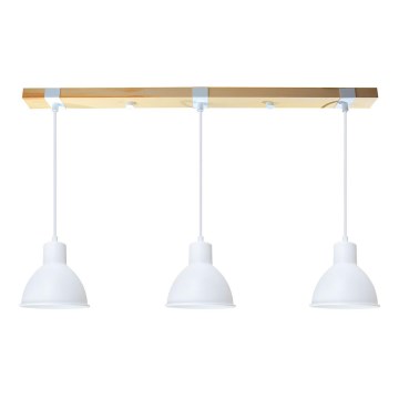 Candelabro suspenso 3xE27/40W/230V faia/branco