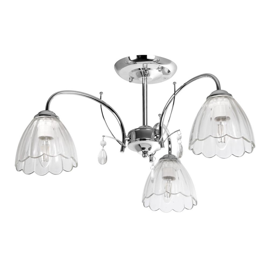 Candelabro suspenso 3xE27/60W/230V cromado brilhante