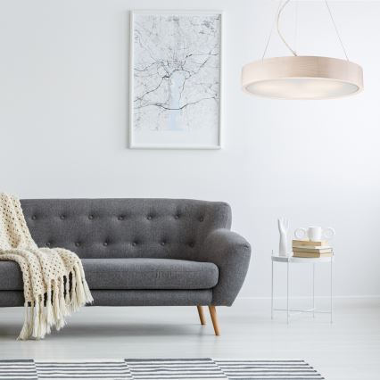 Candelabro suspenso 3xE27/60W/230V ø 47 cm pinho - FSC certificado