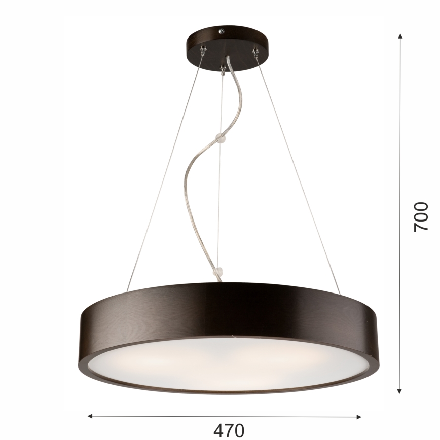 Candelabro suspenso 3xE27/60W/230V ø 47 cm pinho - FSC certificado