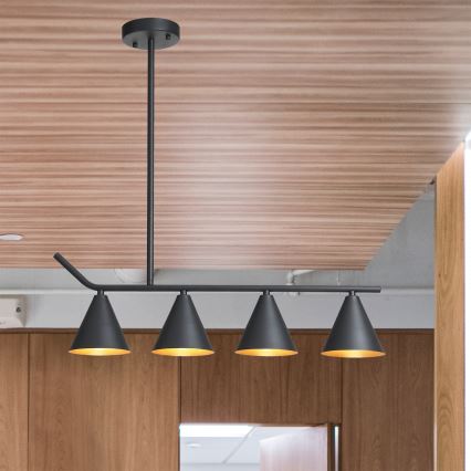Candelabro suspenso 4xΕ27/40W/230V preto