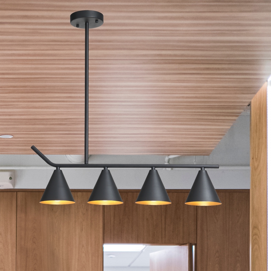 Candelabro suspenso 4xΕ27/40W/230V preto